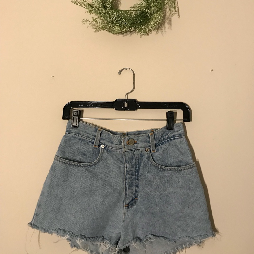 High waisted jean shorts
